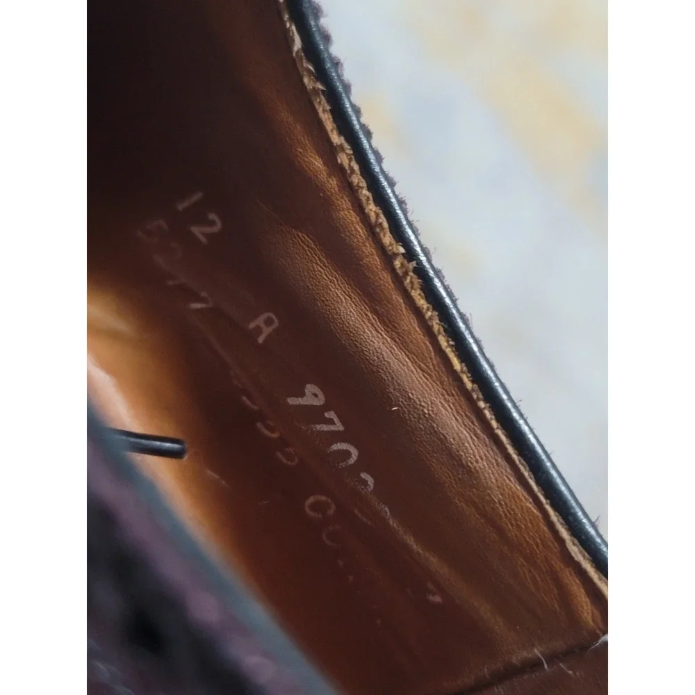 Allen Edmonds Mens Sanford 5277 Burgundy‎ Brogue Dress Cap Toe Shoes Size 12 A
